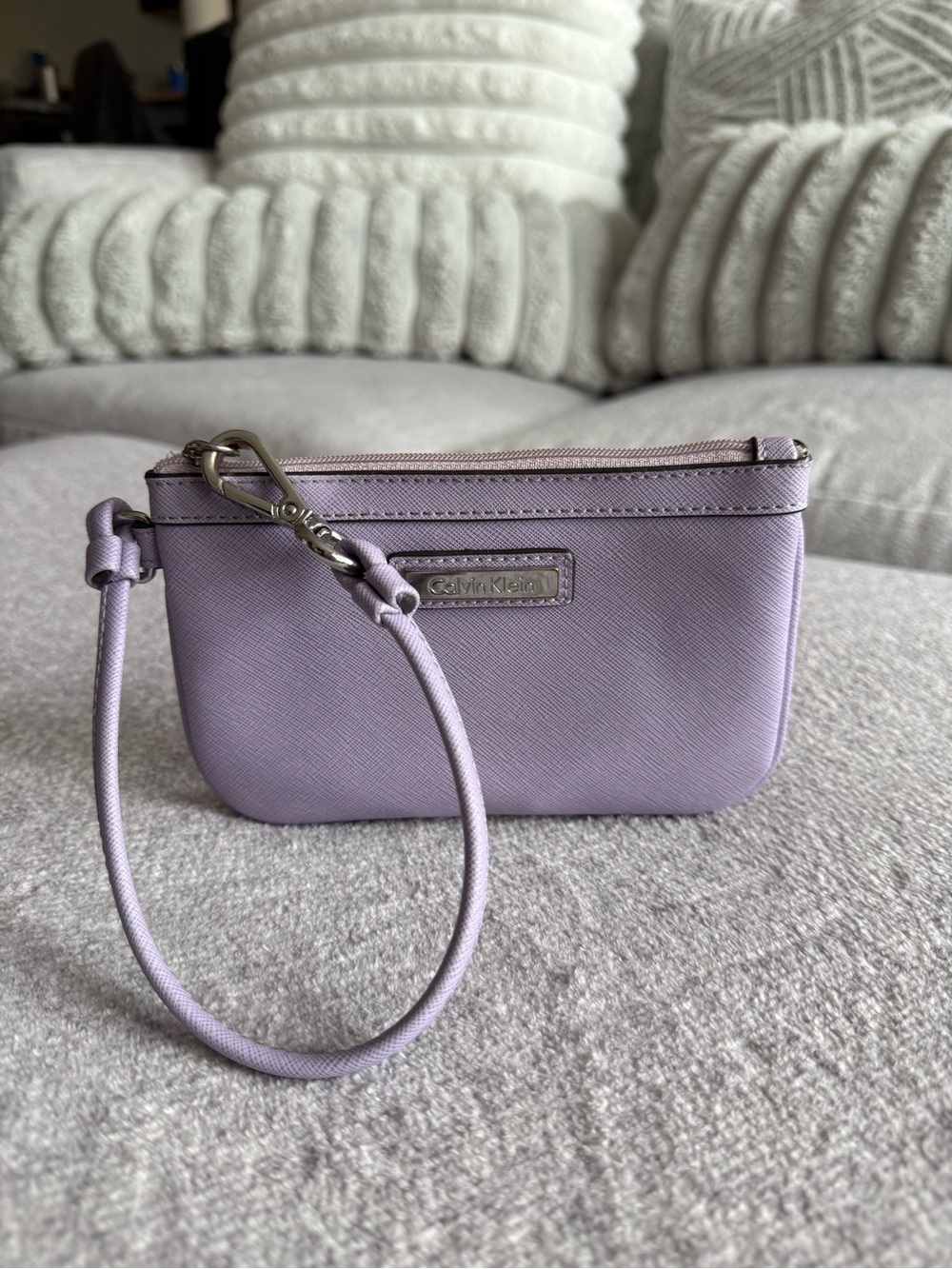 Calvin Klein Lavender/Lilac Saffiano Wristlet Wallet